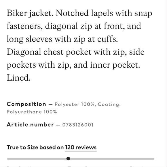 H&M Biker Vegan Leather Jacket XXS NWT - Picture 4 of 4